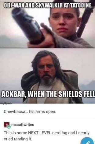 When you realize the obi-wan and skywalker at tatooine meme is actually about Ackbar and Chewbacca