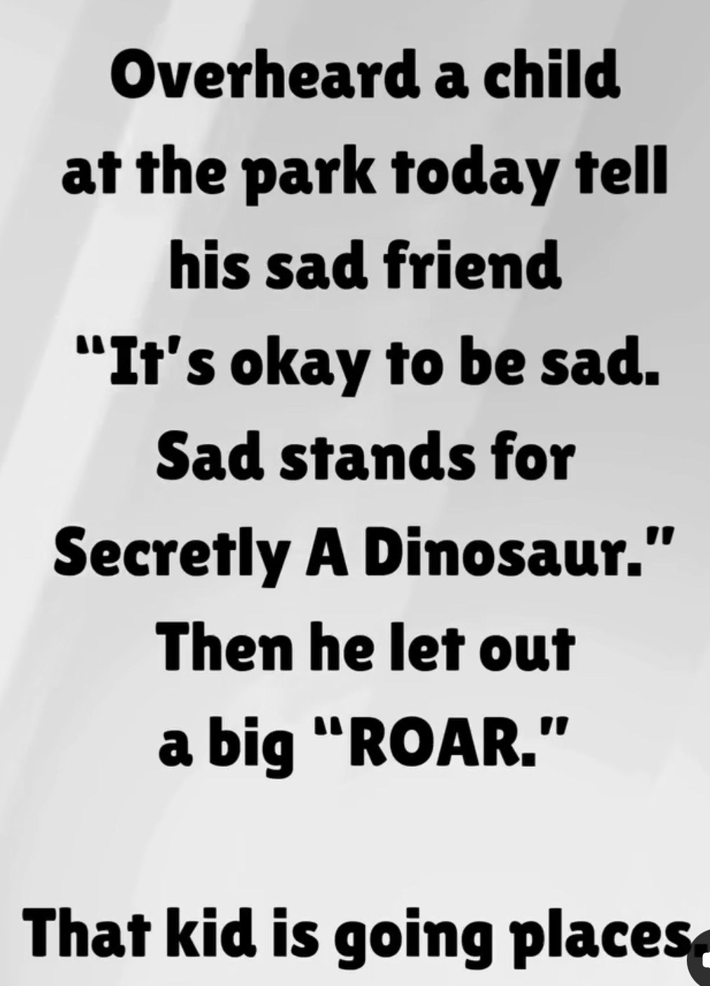 This kid just invented the best coping mechanism for sadness ever.