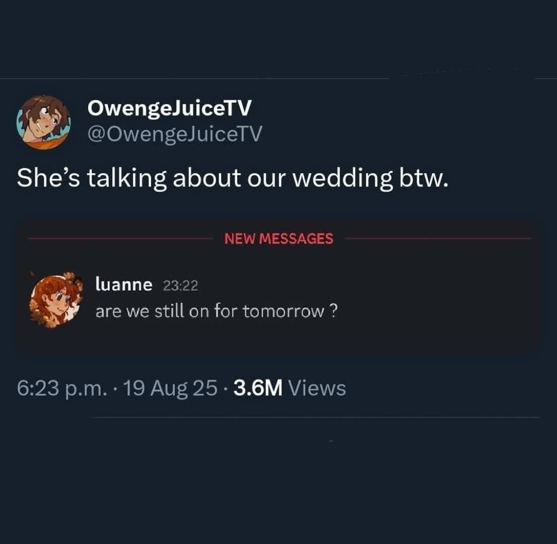 When you think you're planning a wedding but she's actually planning something else entirely.