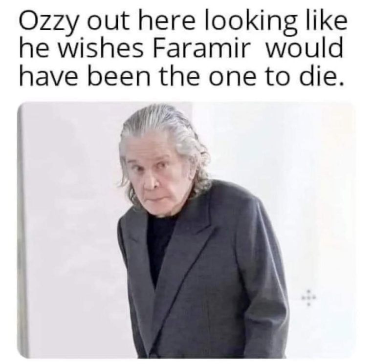 Ozzy looks like he's ready to throw hands over who gets to die next.