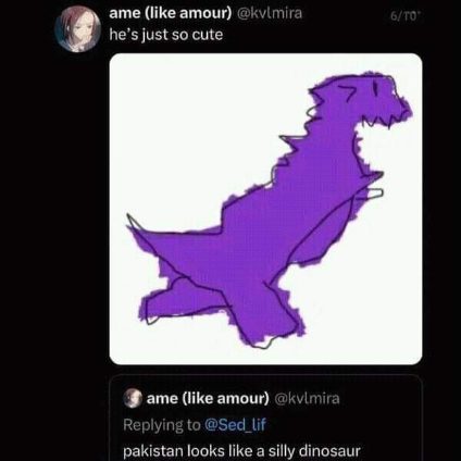 I can't unsee this now, Pakistan really does look like a goofy dinosaur