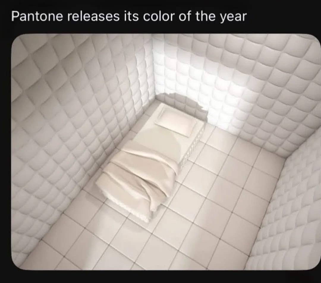 Pantone really said "white room, white bed, white everything" for their color of the year.