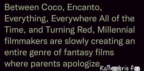 omg this is so true, the millennial filmmakers are out here making all these fantasy films where parents are just like 'my bad'