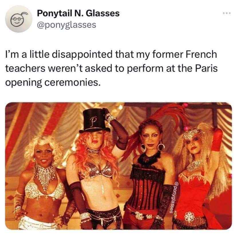 This is what I thought of when they said 'Paris opening ceremonies'