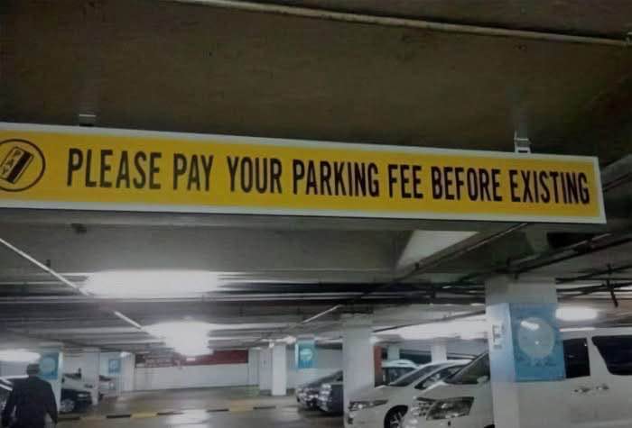 Guess this means I shouldn't have been born in this parking garage?