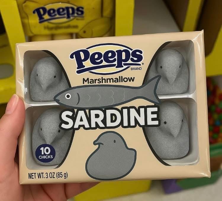 Peeps flavored like sardines? Someone went too far with the marshmallow experiments.