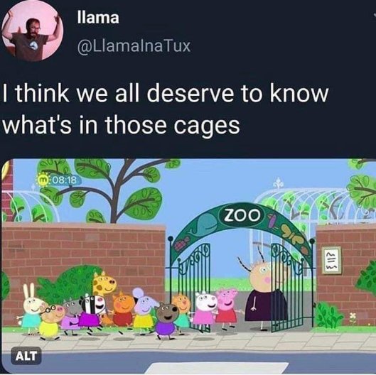 When the zoo gate has a sign but also implies something sinister is being kept away from the kids.