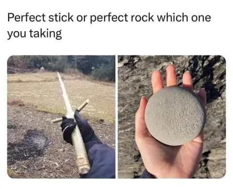 Gotta choose between the ultimate survival weapon or the perfect throwable.