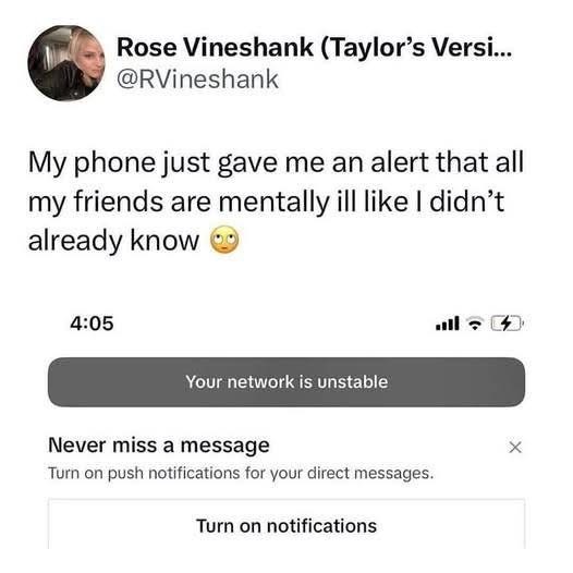 My phone really tried to tell me my friends are mentally ill. Like, I didn't already know.