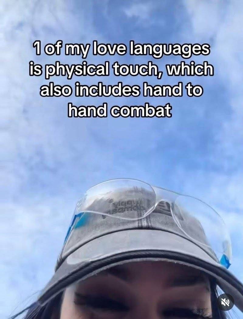 My love language is physical touch, which apparently includes fighting