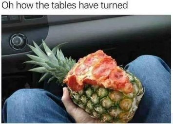 Who put pineapple on pizza and then put pizza on pineapple?