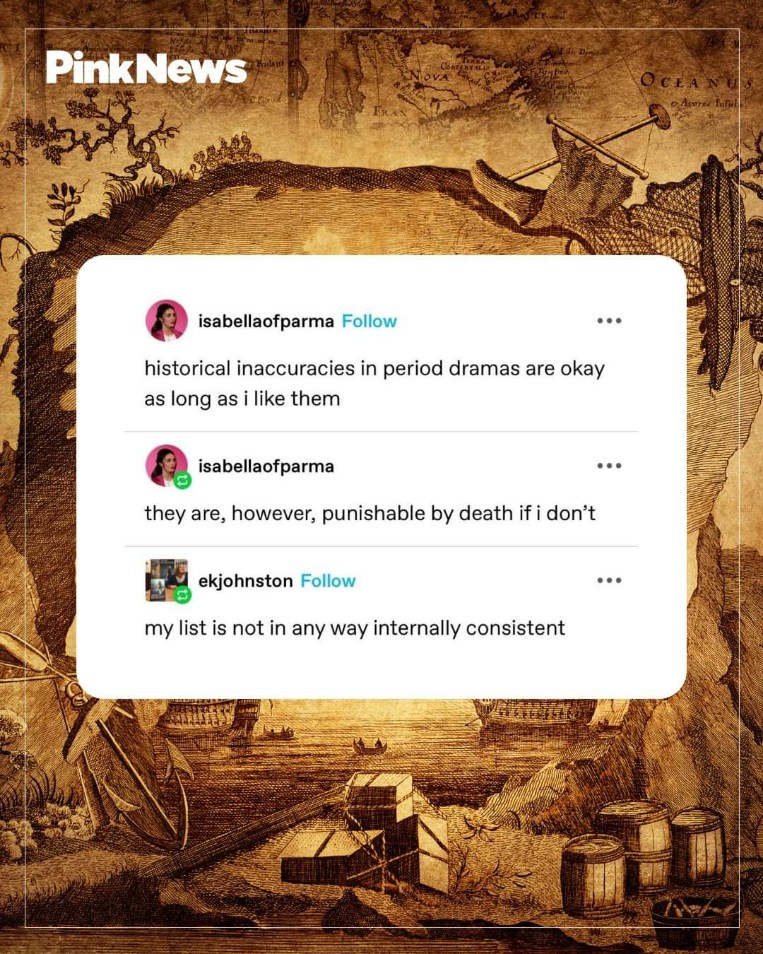 My criteria for historical accuracy in period dramas are totally arbitrary and I know it.