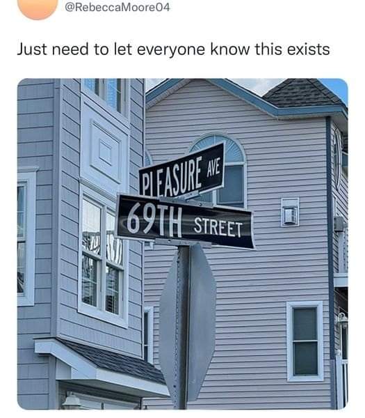omg they actually named a street "69th Street" and "Pleasure Ave"