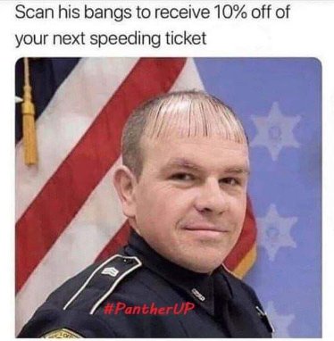 OMG this guy's haircut is apparently a coupon for 10% off your next speeding ticket