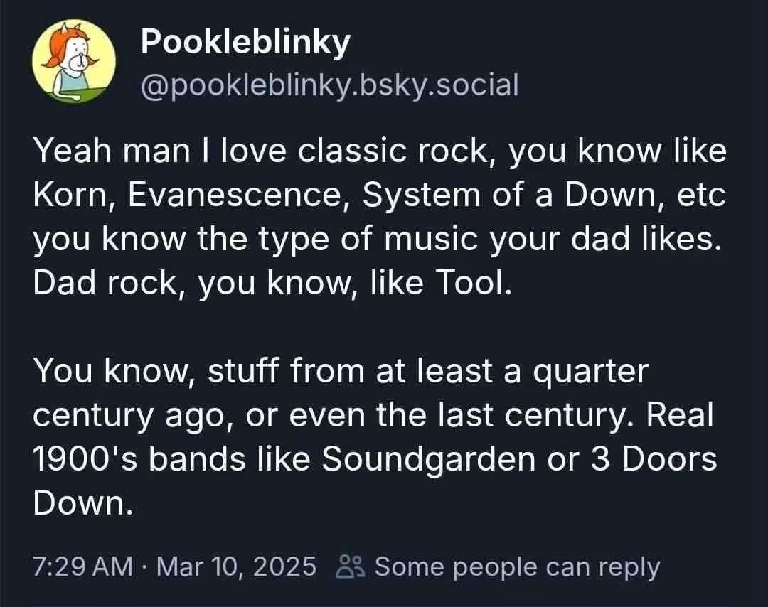 When you discover your dad's music taste is actually your music taste, but like, from the 90s.