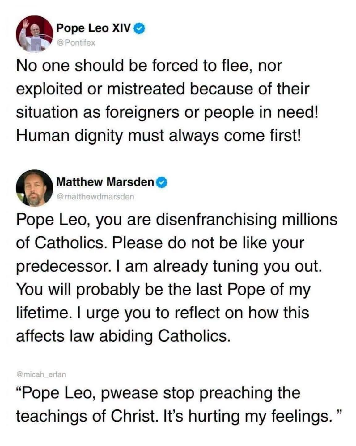 When you complain about someone preaching Christ's teachings and misspell 'please'