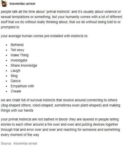 Pretty sure my primal instinct is ordering takeout