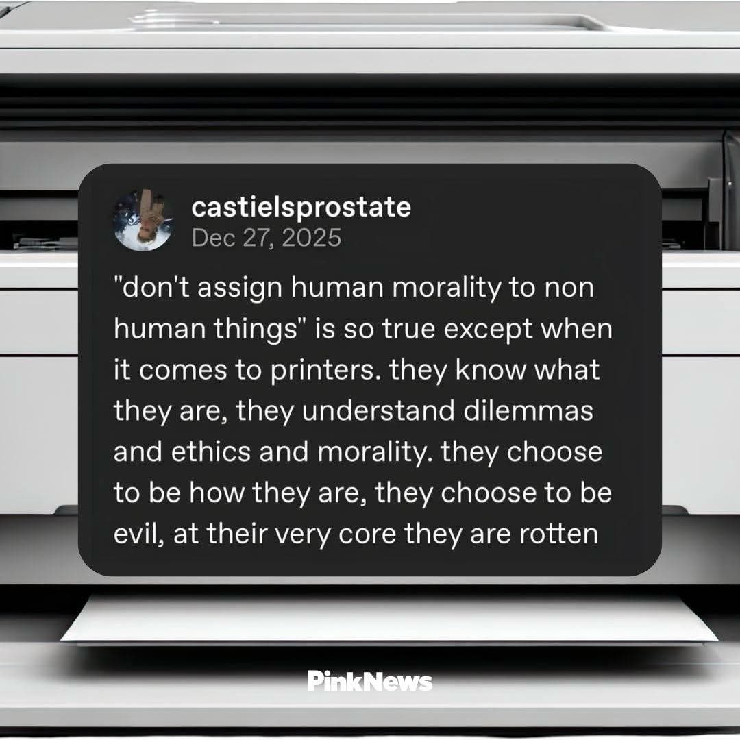 Printers are apparently evil, according to this tweet