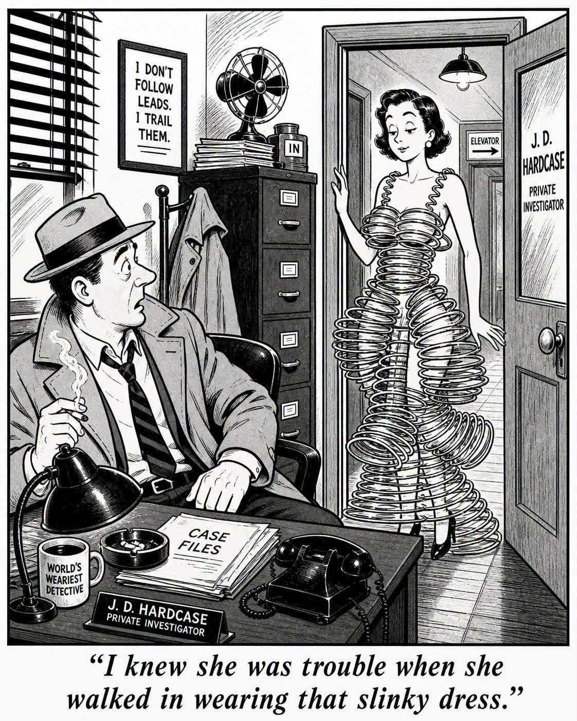 When she walks into your office wearing a dress made of slinkies, you know it's gonna be a weird case.