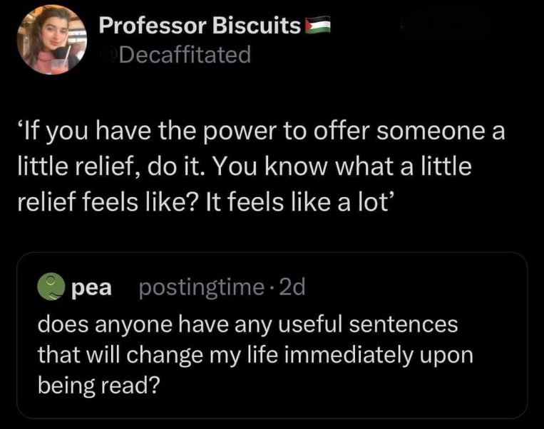 Me asking for life-changing advice after someone says "make someone's day"