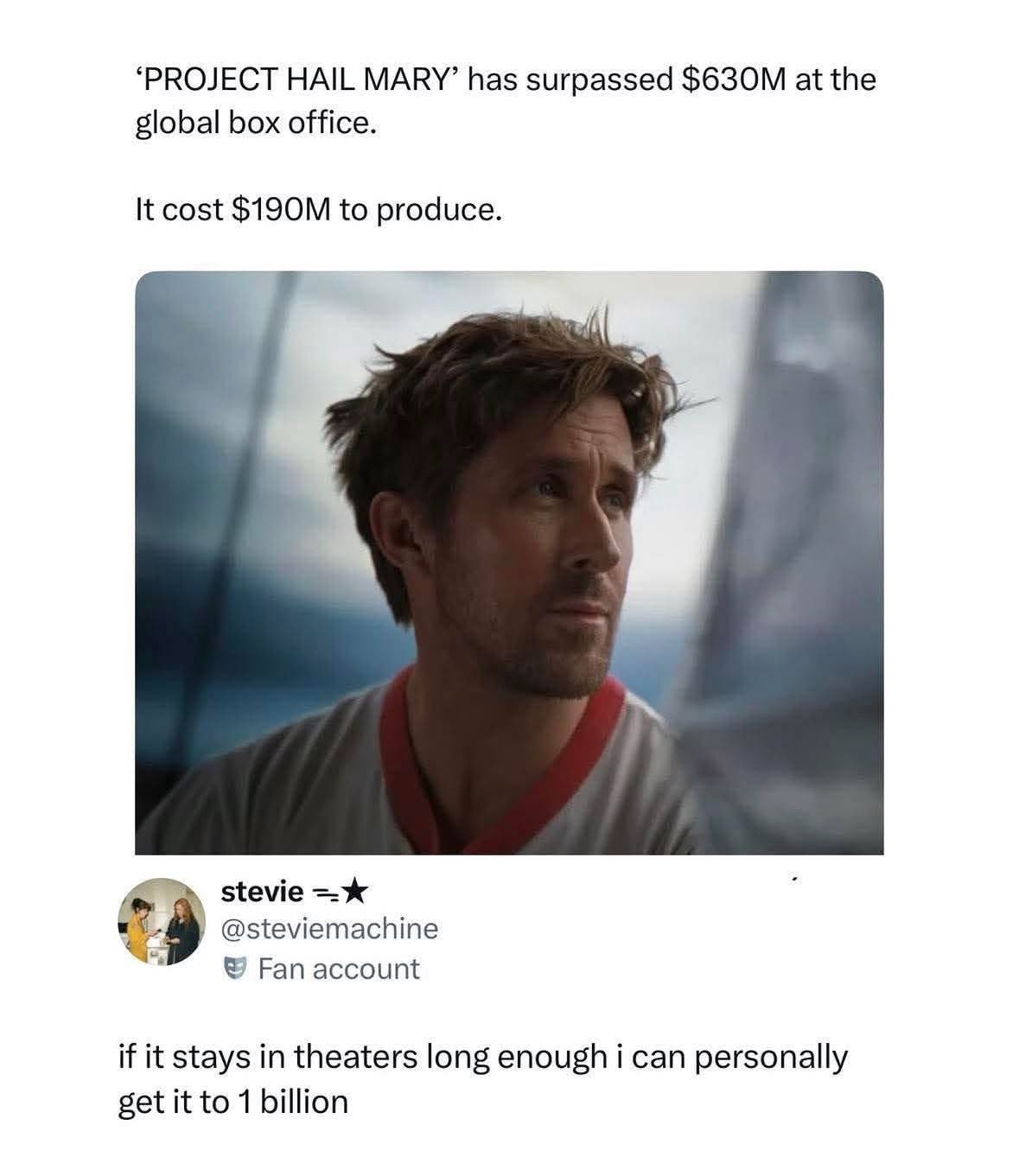 This fan is ready to single-handedly make Project Hail Mary a billion-dollar movie.
