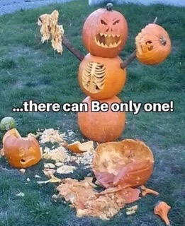When you're the last pumpkin standing after Halloween shenanigans