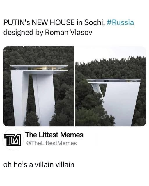 the house definitely screams 'evil mastermind' vibes