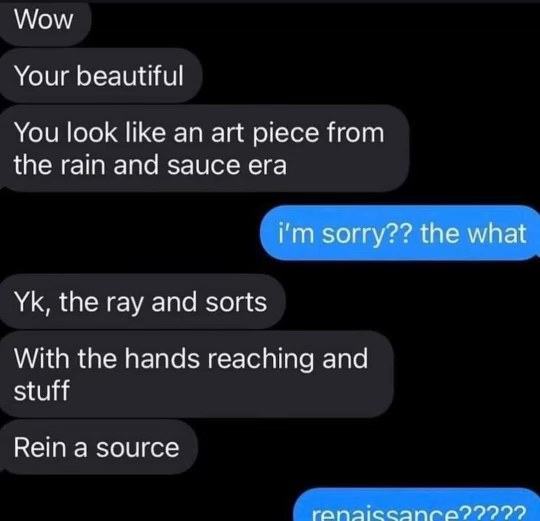 Bro tried to say renaissance and ended up with 'rain and sauce era'