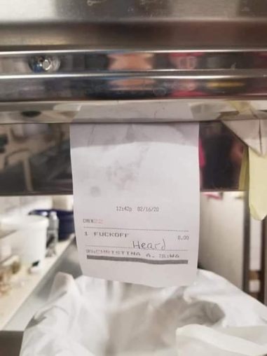 When the customer's order is apparently "Fuck Off"