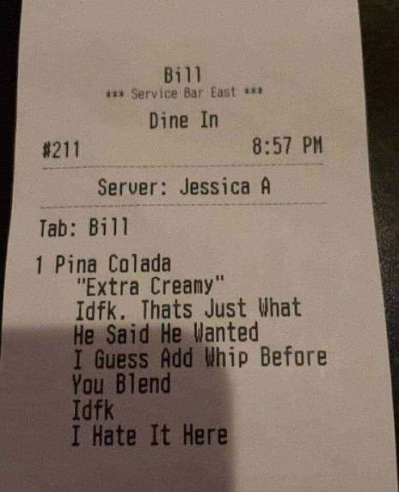 When you're so over your job and just winging the drink order