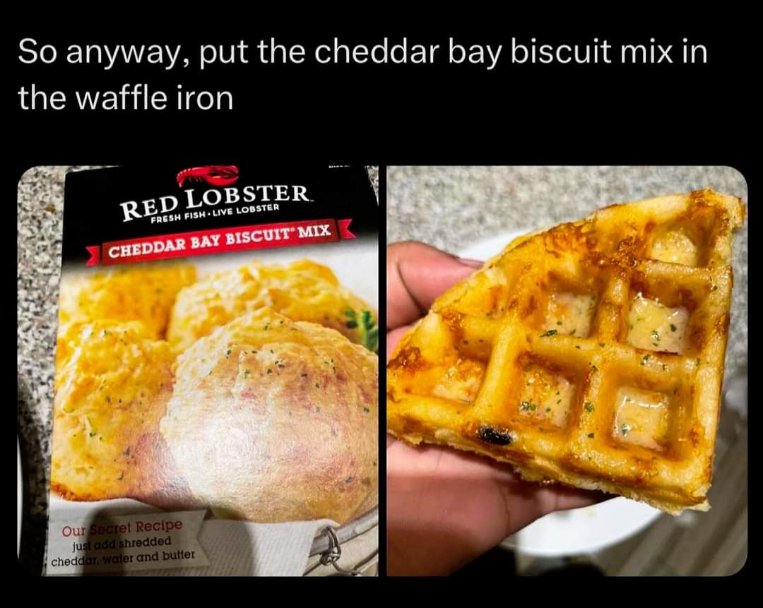 Who needs biscuits when you can have cheddar bay waffles?