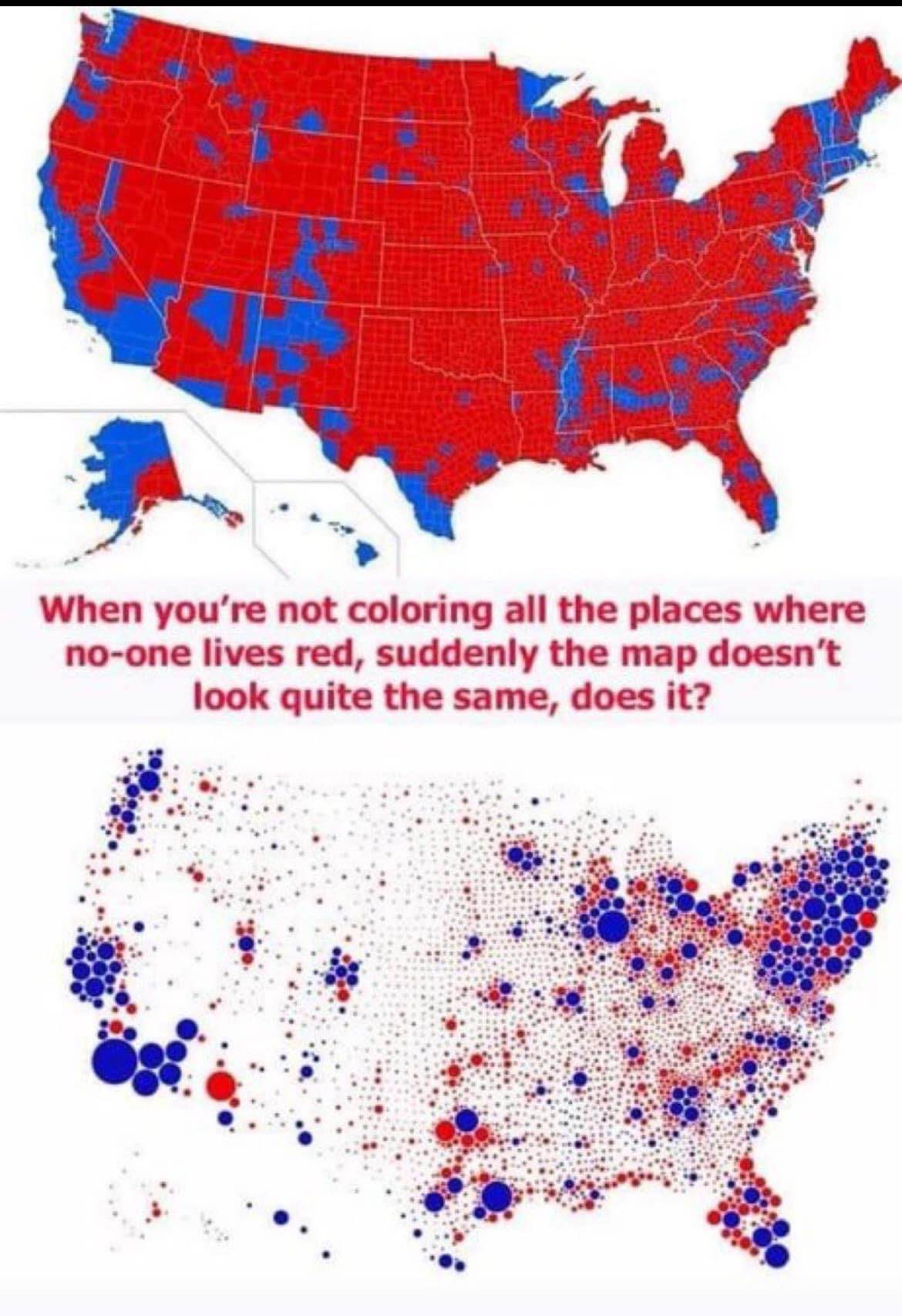 Wait, so you mean the electoral map doesn't actually show population density? Wild.