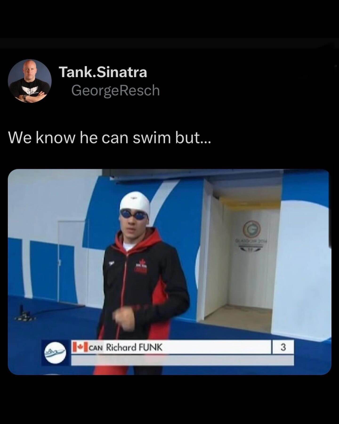 When your name is Richard Funk and you have to swim for Canada