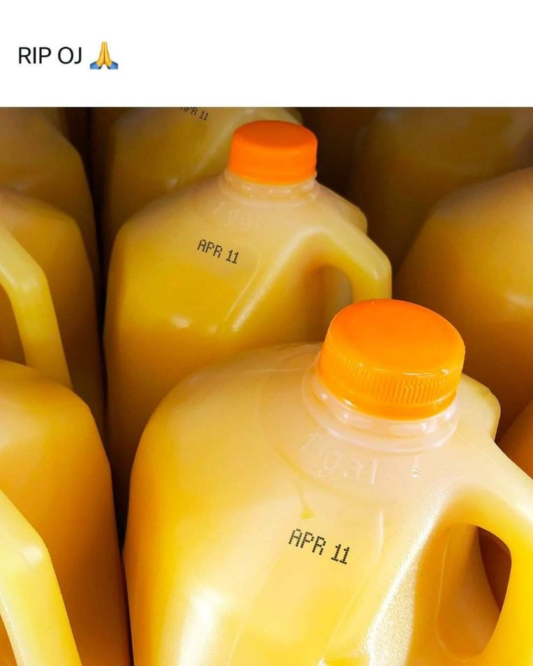RIP OJ, it's been 25 years since that trial and the orange juice is about to expire.