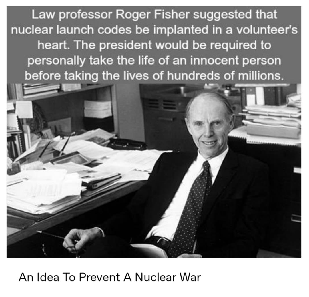 So you're telling me the only way to stop nukes is if the president has to kill one innocent person first? Wild.