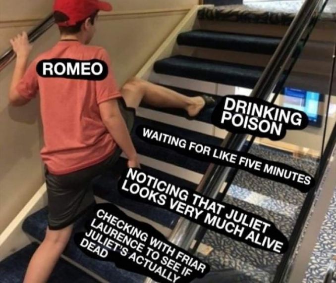 Romeo really trying his best but still messing it up, classic.