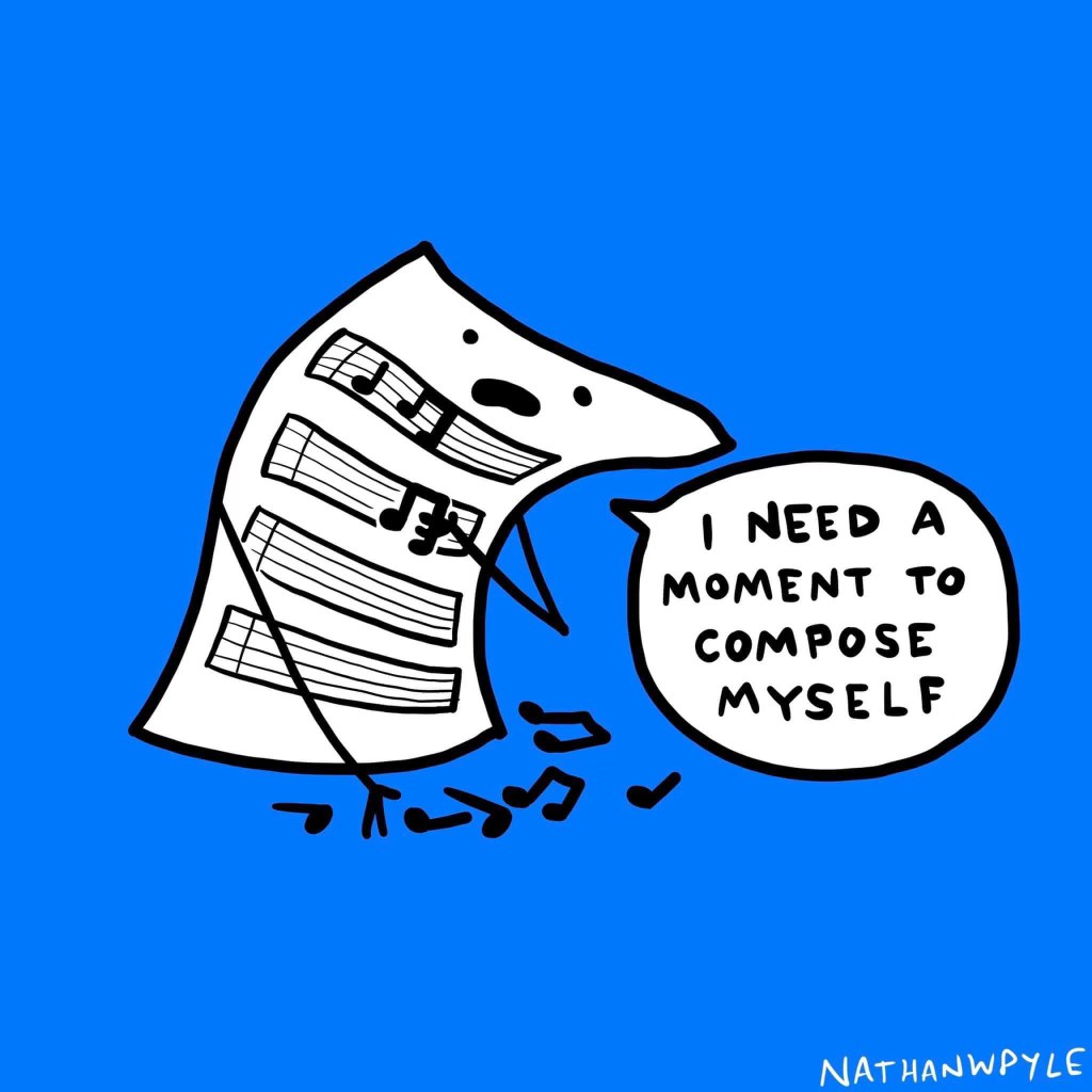 This paper has notes for days, but also needs a moment to literally compose itself