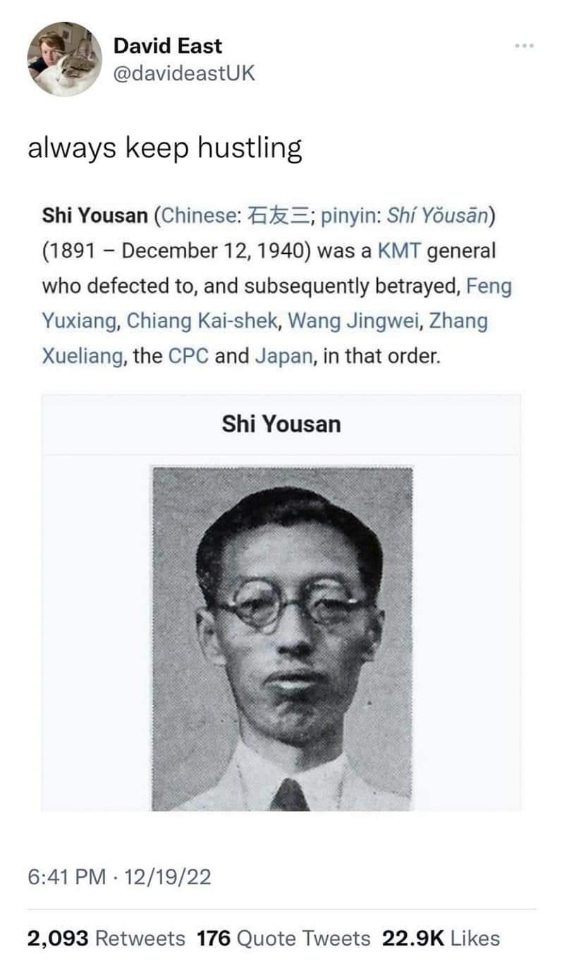 This dude really went through everyone and betrayed them all, a true hustler