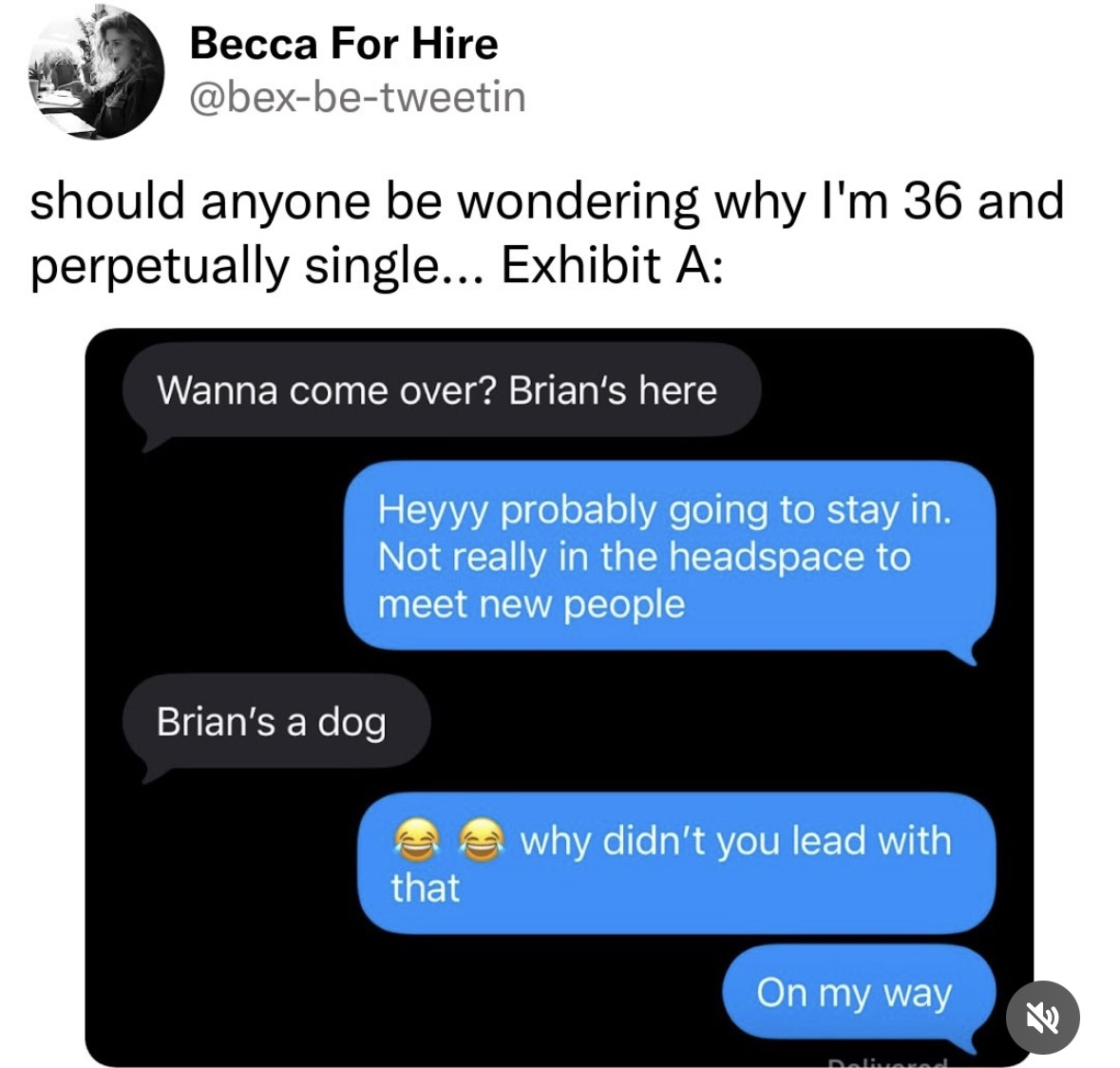 When you realize Brian being a dog is the only reason you'd go over and they didn't mention it upfront
