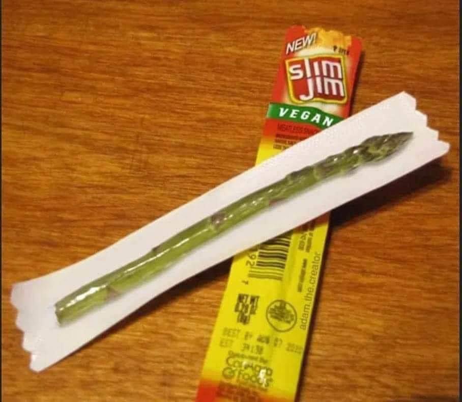 Wow, Slim Jim really took the 'vegan' thing to heart by replacing the meat stick with an actual vegetable stick.