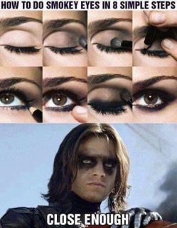 My attempt at smokey eye makeup looking like I lost a fight with a raccoon