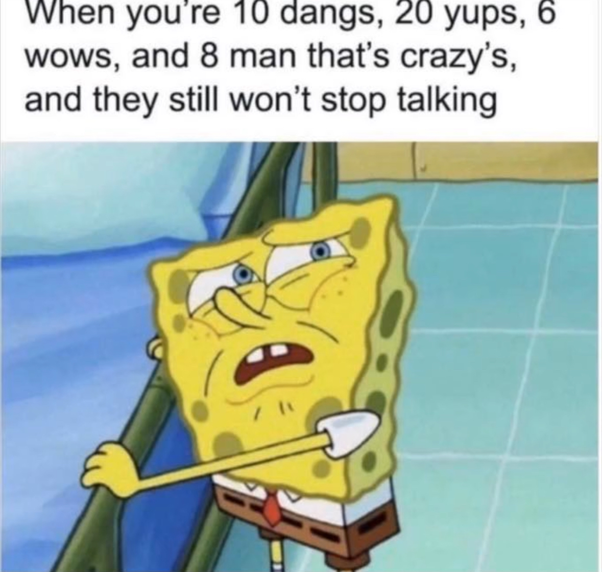 Idk how to react anymore when someone won't stop talking