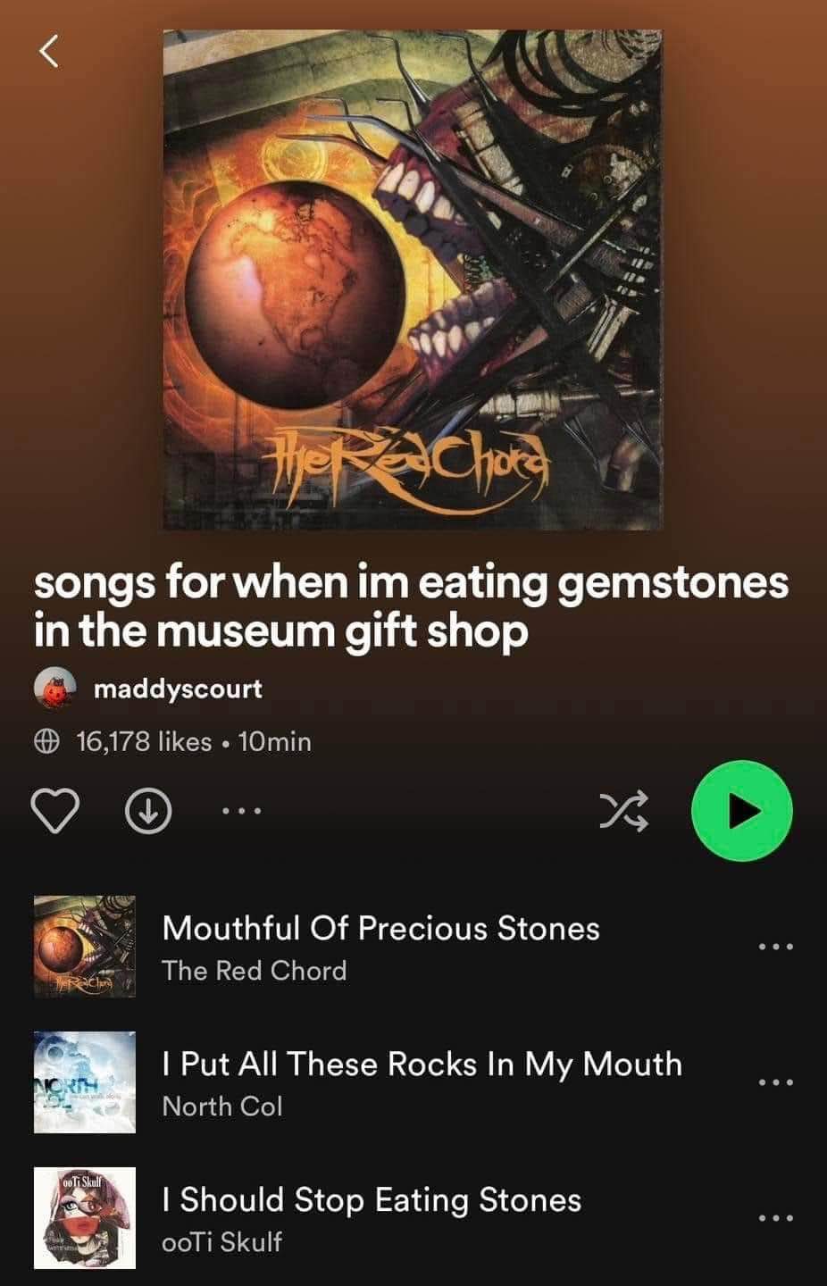 Songs for when you've got a craving for the gift shop geodes