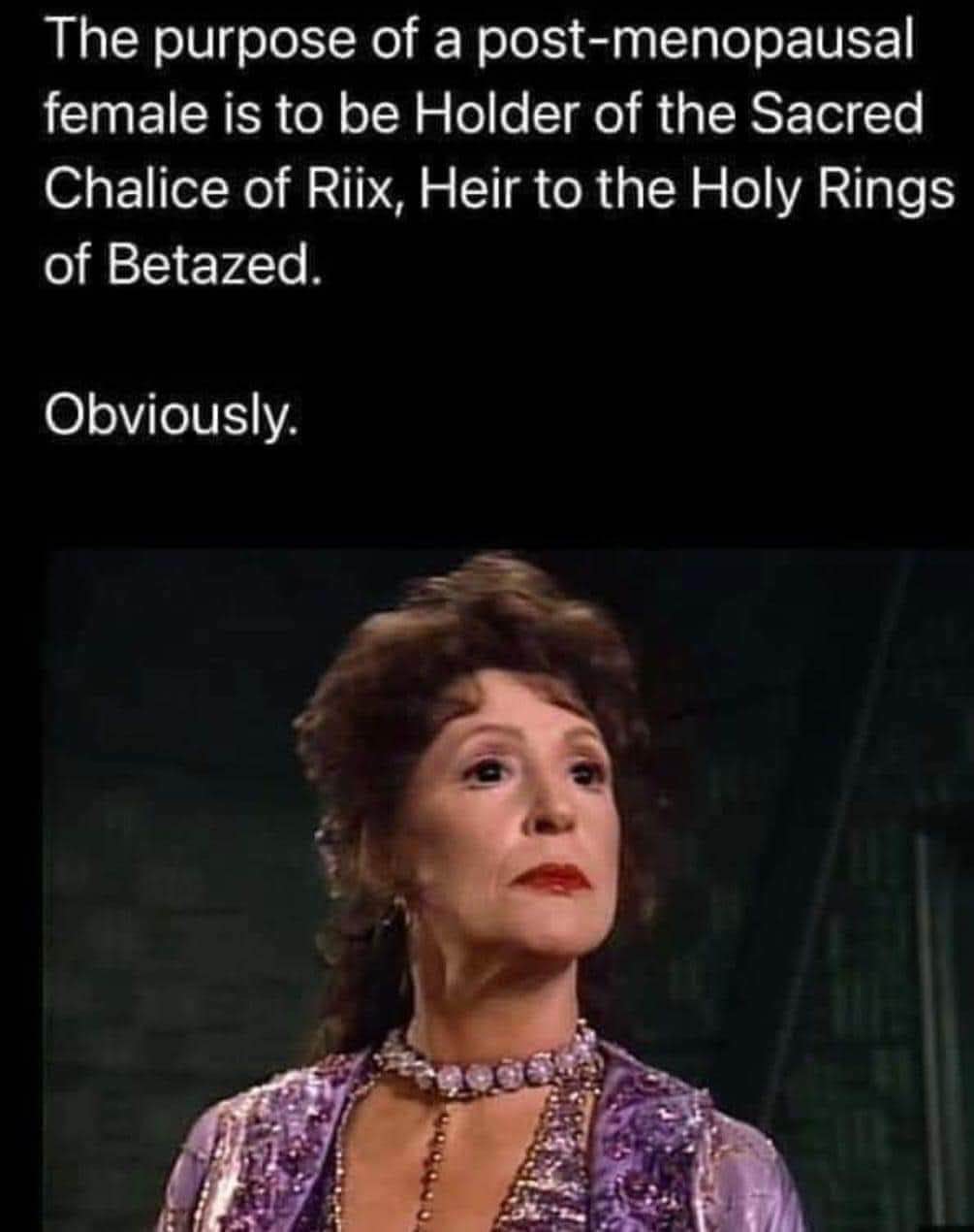 The text basically says what's up with all the lore-heavy ladies of Star Trek