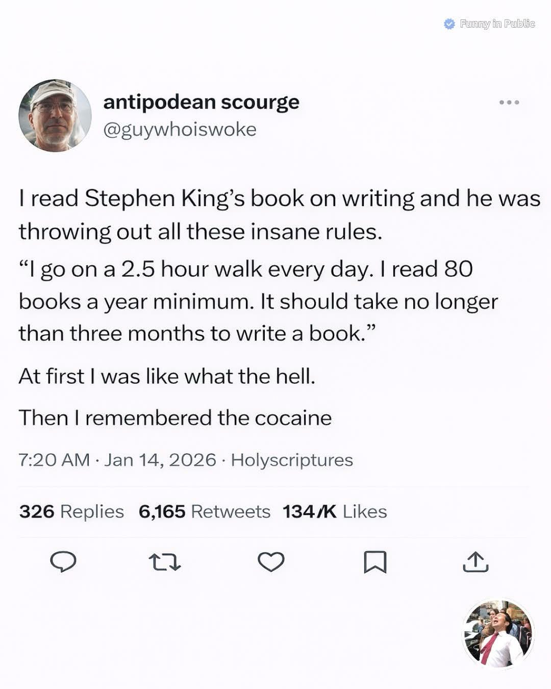 Stephen King's writing advice is wild until you remember the cocaine.