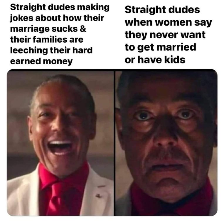 Lol straight dudes complaining about marriage but then freaking out when women don't want it