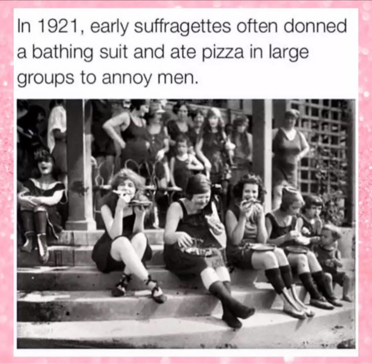 When you realize pizza and swimsuits were radical acts in 1921