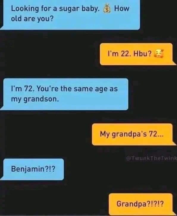 This sugar baby chat went sideways real fast when they realized they're related