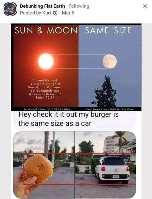 When you try to explain science using a burger and a car, but also bring up Enoch.