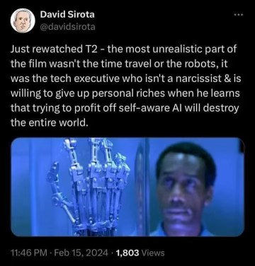 This guy saying tech execs would actually give up money to save the world?? LOL ok...